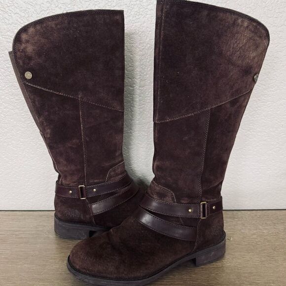 The North Face Brown Suede Leather Winter Boots 8 - Picture 1 of 11